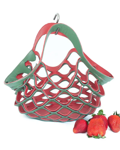 Handgefertigte faltbare Tragetasche aus Leder Zorenza