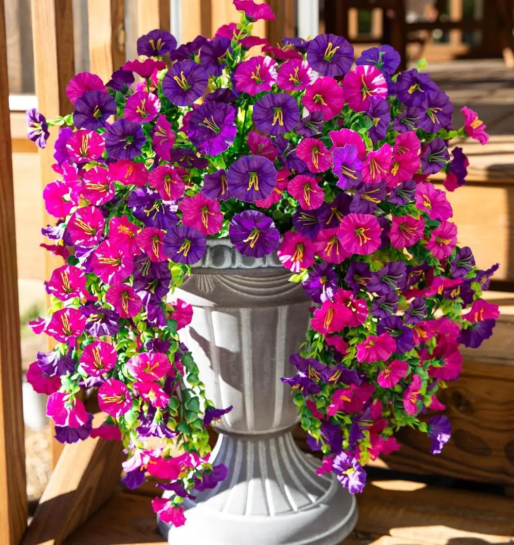 Hängende Morning Glory aus hochwertiger UV-beständiger Seide Zorenza