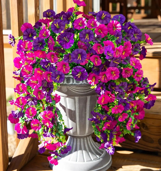 Hängende Morning Glory aus hochwertiger UV-beständiger Seide Zorenza