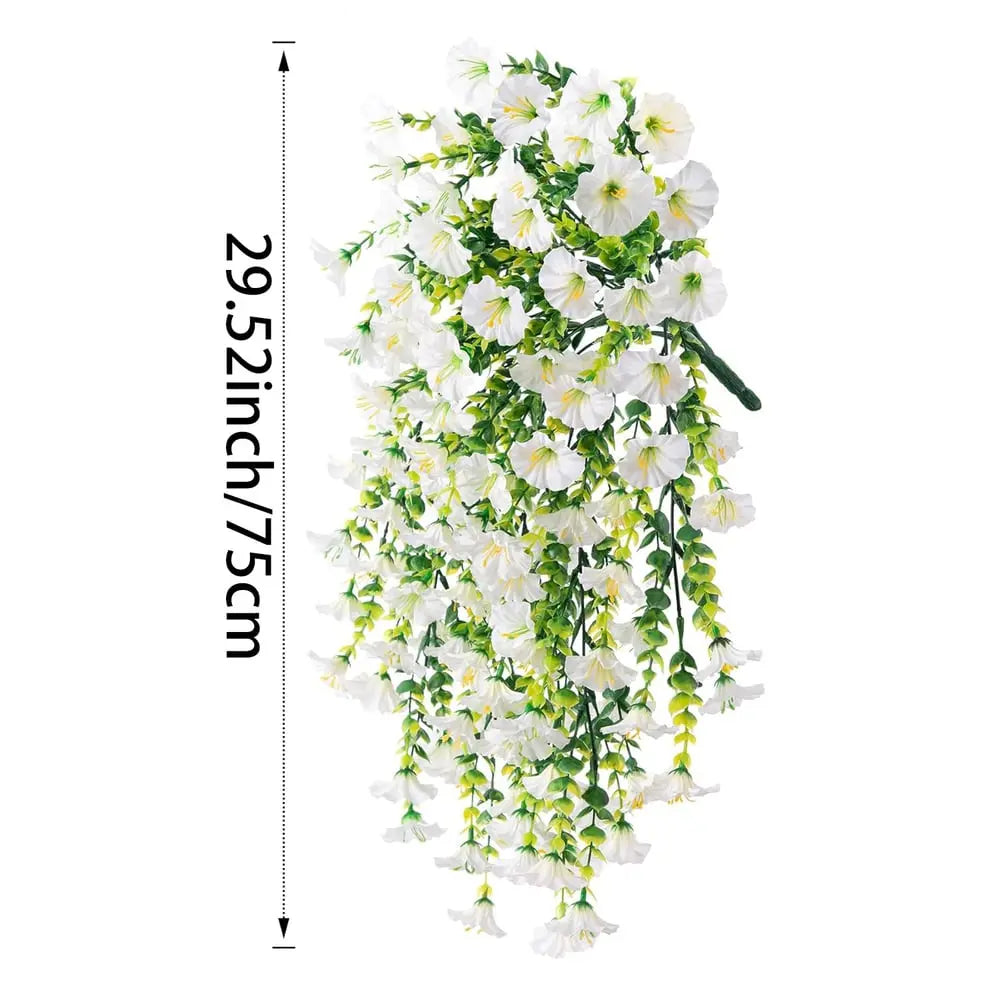 Hängende Morning Glory aus hochwertiger UV-beständiger Seide Zorenza