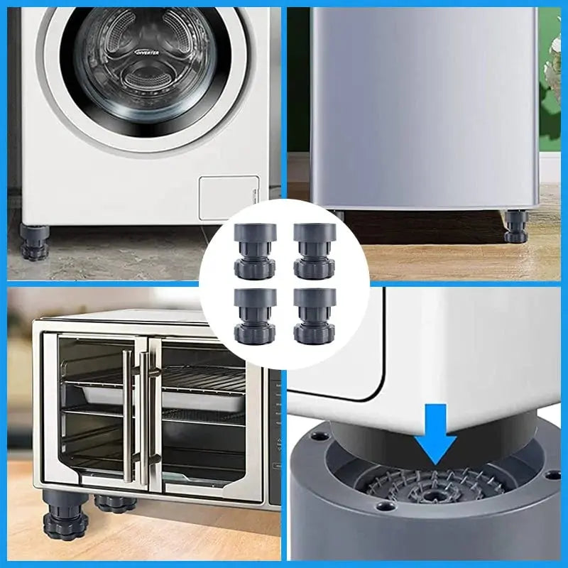 Höhenverstellbare Anti-Vibrations-Unterlage für Waschmaschinen – 4 Stück Zorenza