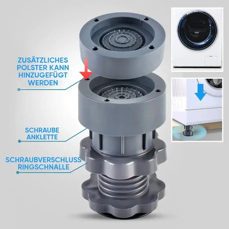 Höhenverstellbare Anti-Vibrations-Unterlage für Waschmaschinen – 4 Stück Zorenza