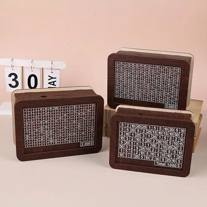 Holz-Sparziel-Tracker – Einstellbare Münzeinwurfbox zur Budgetplanung Zorenza