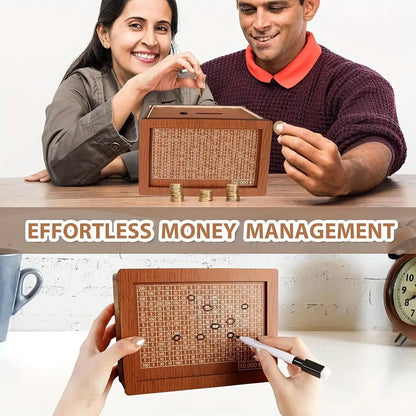 Holz-Sparziel-Tracker – Einstellbare Münzeinwurfbox zur Budgetplanung Zorenza