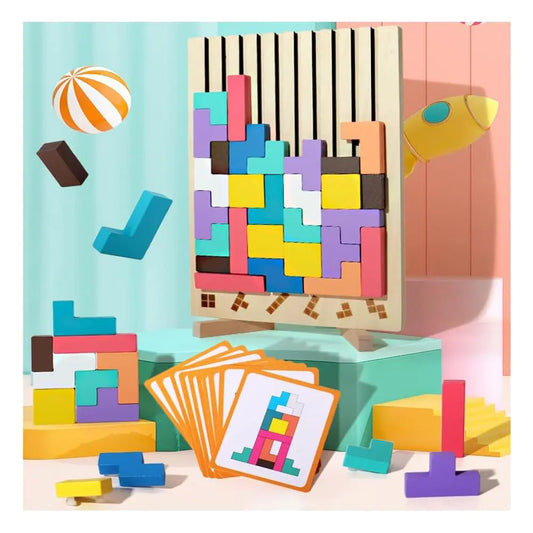 Holz-Stapelspiel – Fördert Logik, Konzentration und Feinmotorik bei Kindern! Zorenza