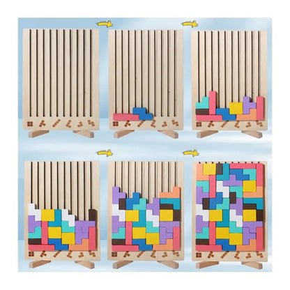 Holz-Stapelspiel – Fördert Logik, Konzentration und Feinmotorik bei Kindern! Zorenza