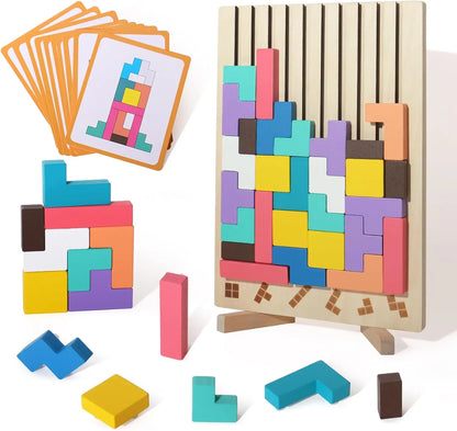 Holz-Stapelspiel – Fördert Logik, Konzentration und Feinmotorik bei Kindern! Zorenza
