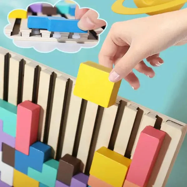 Holz-Tetris-Aktivitätsbrett Zorenza