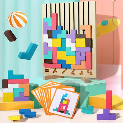Holz-Tetris-Aktivitätsbrett