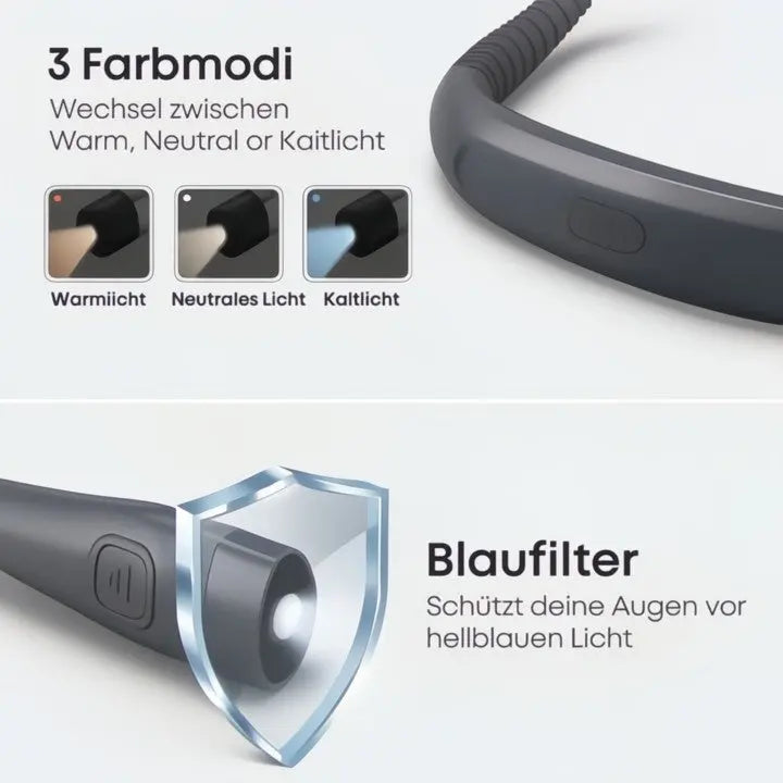 Kabellose LED-Halslampe mit USB-C-Aufladung Zorenza