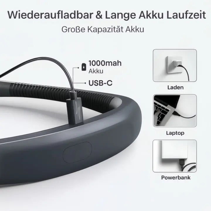 Kabellose LED-Halslampe mit USB-C-Aufladung Zorenza
