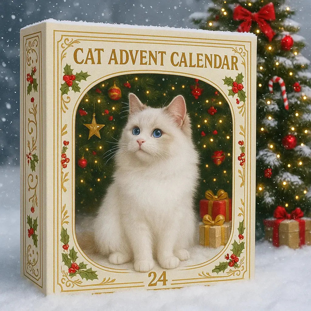 Katzen-Adventskalender | Handbemalte Harzfiguren & Überraschungen Zorenza
