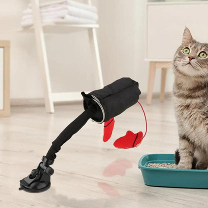 Katzenspielzeug mit Feder & Saugnapf – Fördert Jagdinstinkt & Bewegung Zorenza