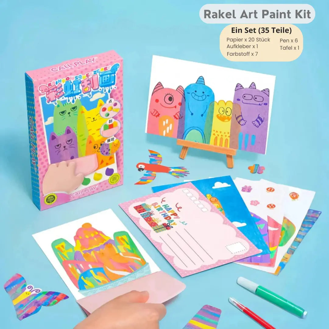 Kratzbild-Malset für Kinder – 20-teiliges Regenbogen-Kunstset ohne Kleckerei! Zorenza