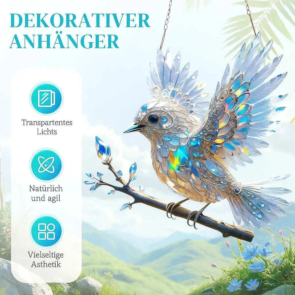 Kristall-Vogel Deko – Schillerndes Lichtspiel für Fenster & Wohnräume Zorenza