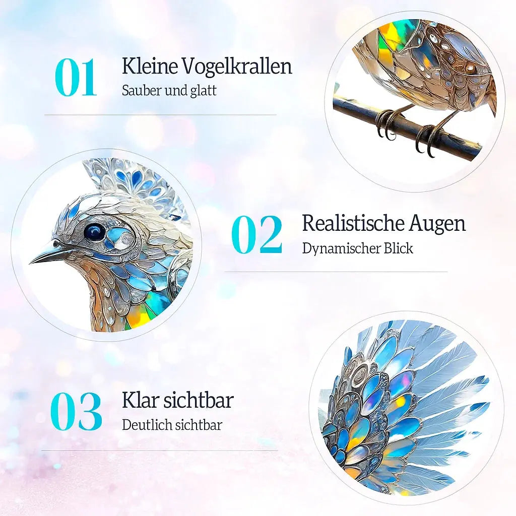 Kristall-Vogel Deko – Schillerndes Lichtspiel für Fenster & Wohnräume Zorenza
