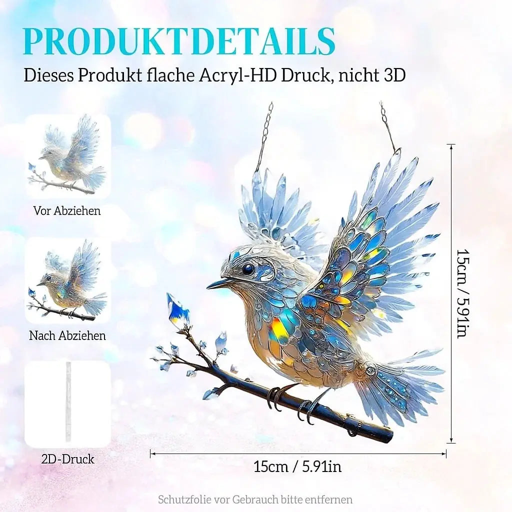 Kristall-Vogel Deko – Schillerndes Lichtspiel für Fenster & Wohnräume Zorenza