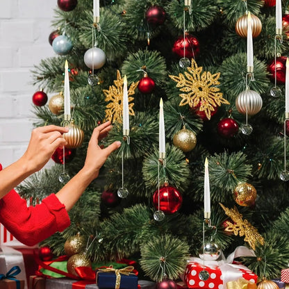 LED-Weihnachtsbaumkerzen mit Kristallkugelhaken – Flammenloser warmer Schein Mivoza Deutschland