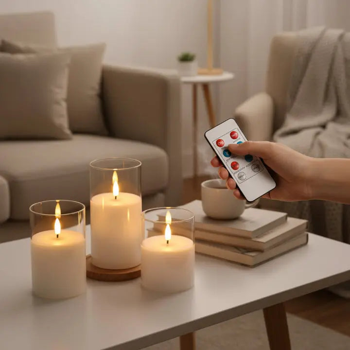 LED-Kerzen Trio mit Fernbedienung (3er-Set) Zorenza