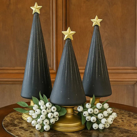 LED-Mini-Weihnachtsbäume – Warmweiße Tischdeko 3er-Set