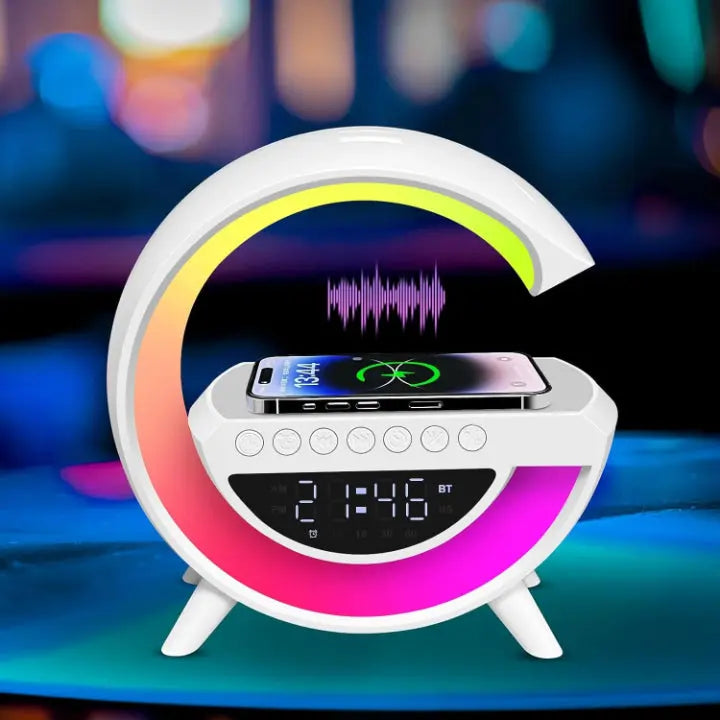 LED-Weckerlampe mit Bluetooth-Lautsprecher & kabelloser Ladefunktion Zorenza