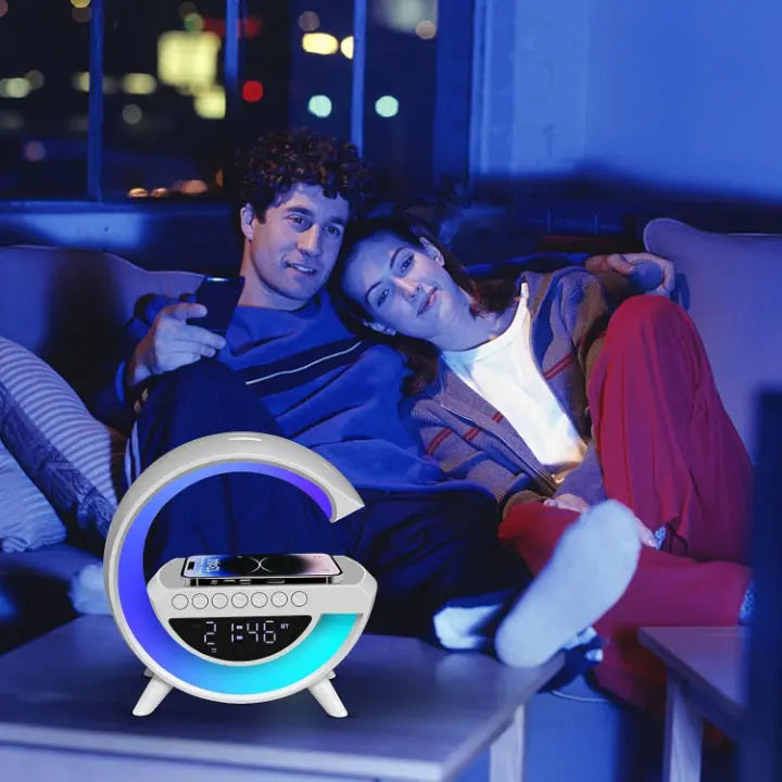 LED-Weckerlampe mit Bluetooth-Lautsprecher & kabelloser Ladefunktion Zorenza