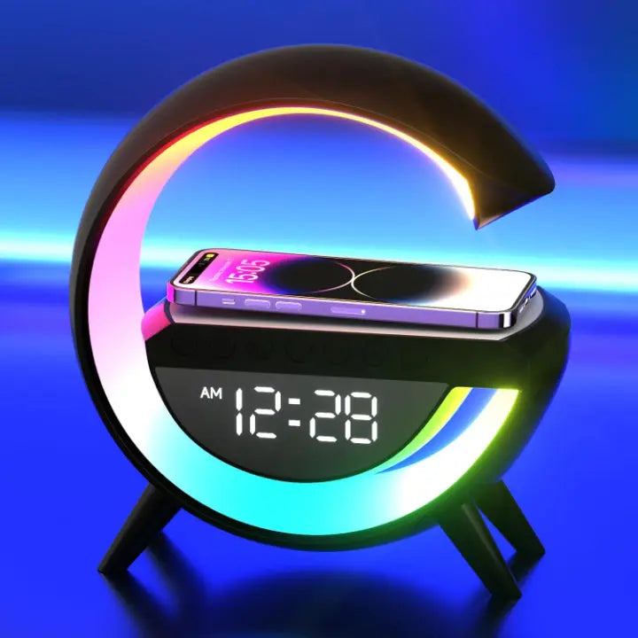 LED-Weckerlampe mit Bluetooth-Lautsprecher & kabelloser Ladefunktion Zorenza