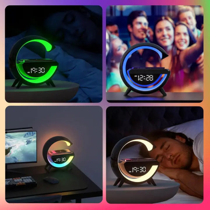 LED-Weckerlampe mit Bluetooth-Lautsprecher & kabelloser Ladefunktion Zorenza