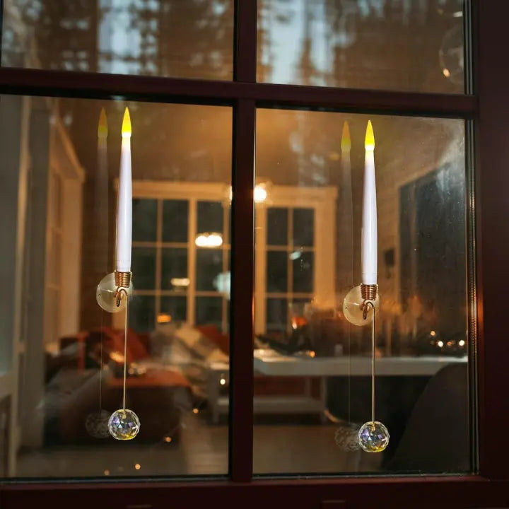 LED Weihnachtskerzen mit Kristallkugel und Haken – 6er Set für elegante Festdekoration Zorenza