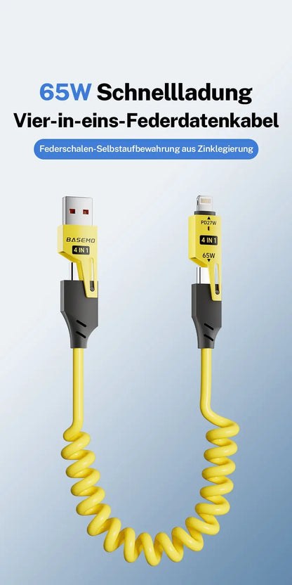 Langlebiges 1,5m USB-A zu Typ-C und Lightning Ladekabel – 65W Leistung, 480Mbps Zorenza