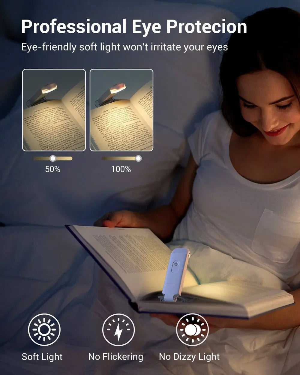 Leselampe USB wiederaufladbar | Flexibles warmweißes Licht Zorenza