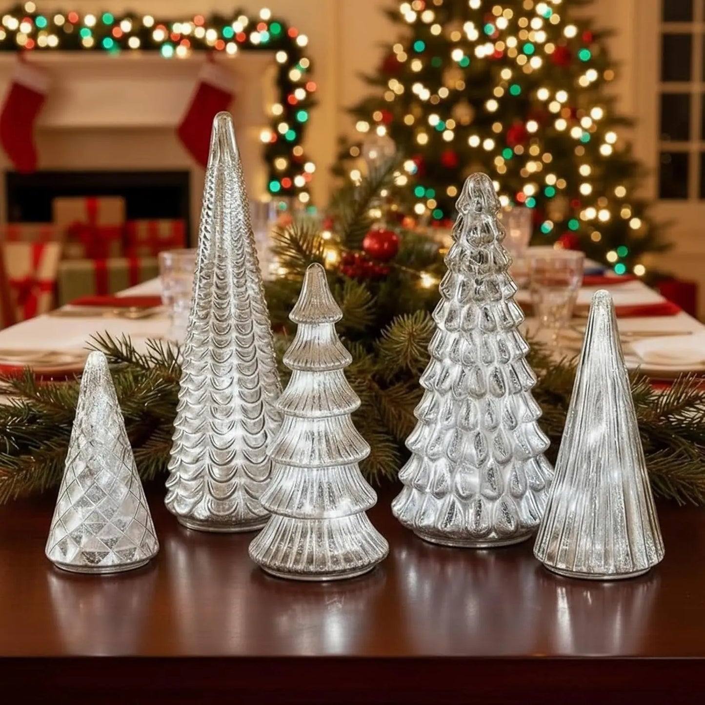 Leuchtende Quecksilber-Tannen 5er Set | Funkelnder Mittelpunkt zu Hause Mivoza Deutschland