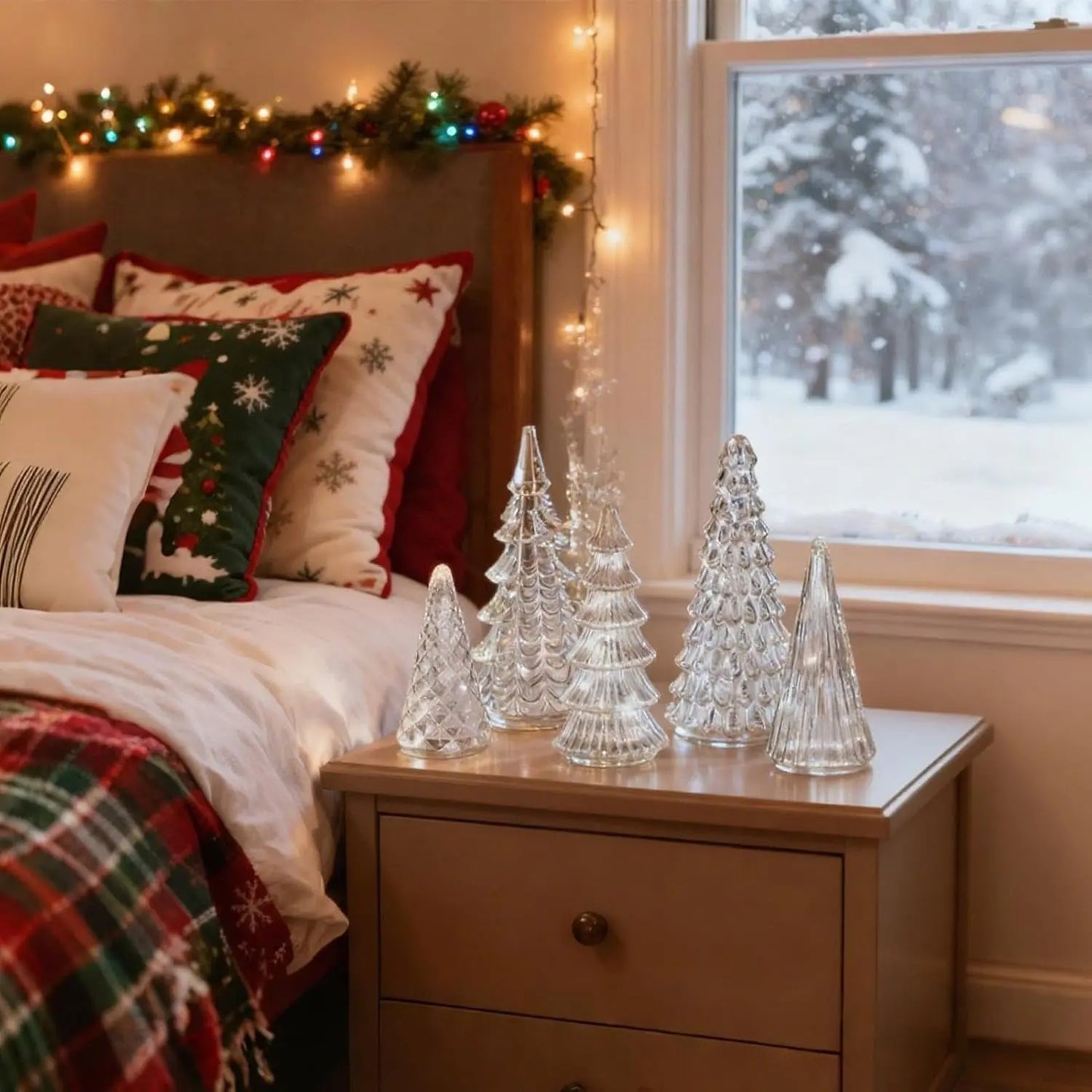 Leuchtende Quecksilber-Tannen 5er Set | Funkelnder Mittelpunkt zu Hause Mivoza Deutschland