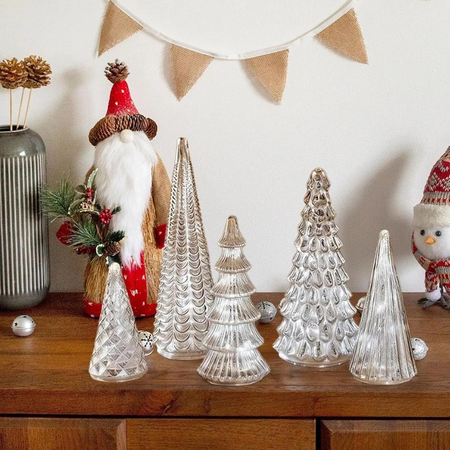 Leuchtende Quecksilber-Tannen 5er Set | Funkelnder Mittelpunkt zu Hause Mivoza Deutschland