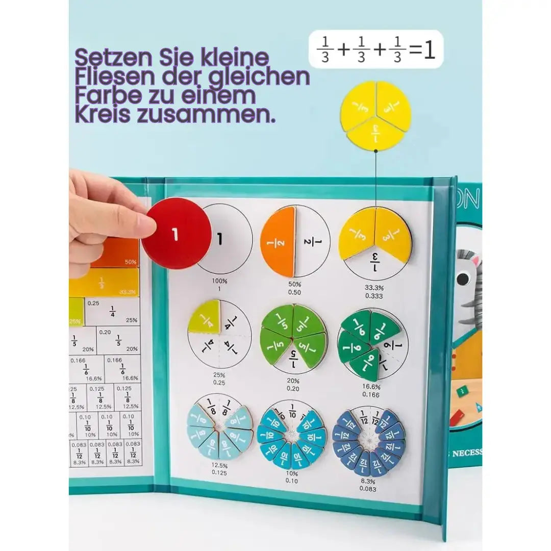 Magnetische Bruchlern-Kacheln — Interaktives Mathe-Set für Kinder Zorenza