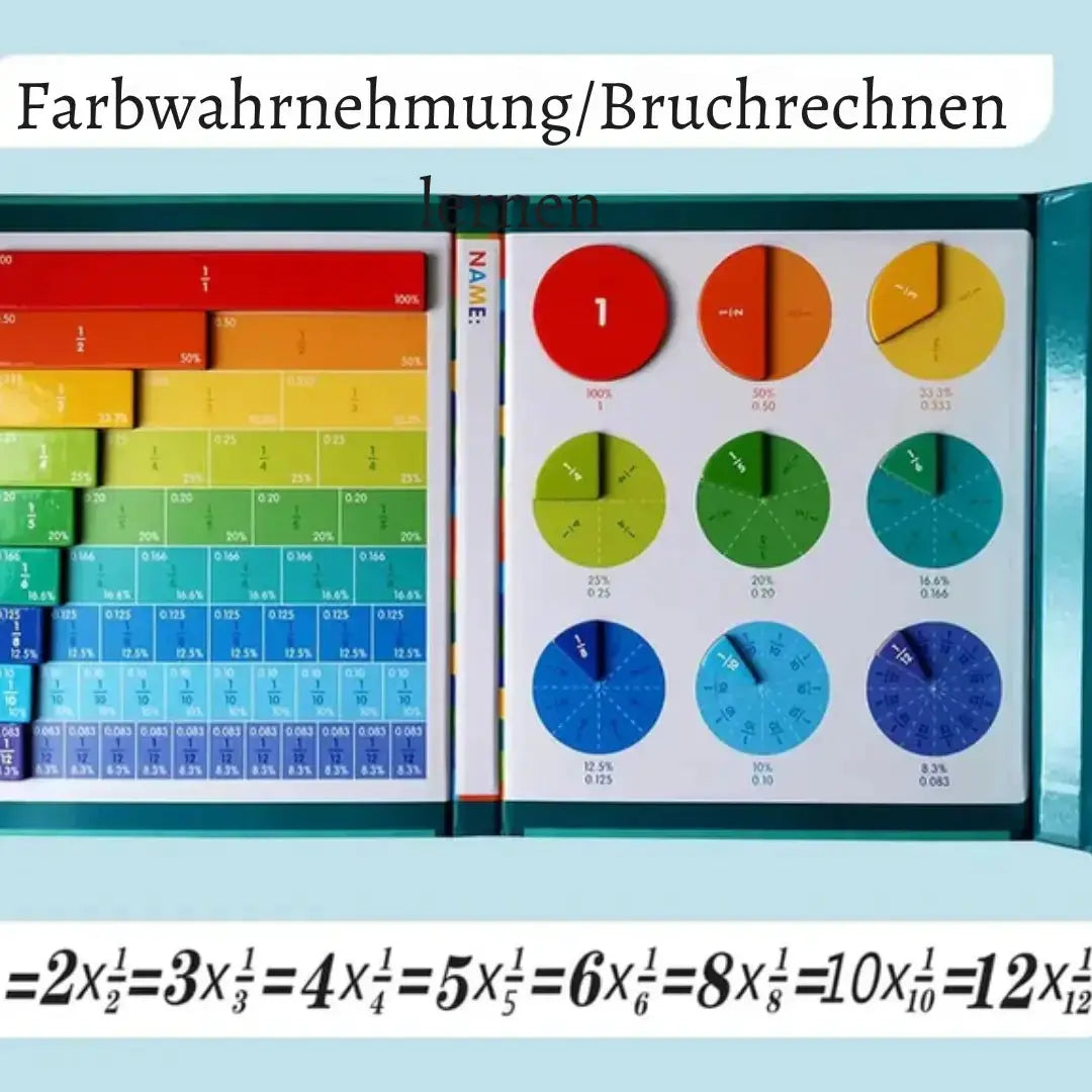 Magnetische Bruchlern-Kacheln — Interaktives Mathe-Set für Kinder Zorenza