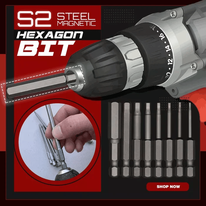 Magnetisches S2 Stahl Hexagon-Bit-Set – 8-teilig für Hand- und Elektrowerkzeuge  Headline: Zorenza