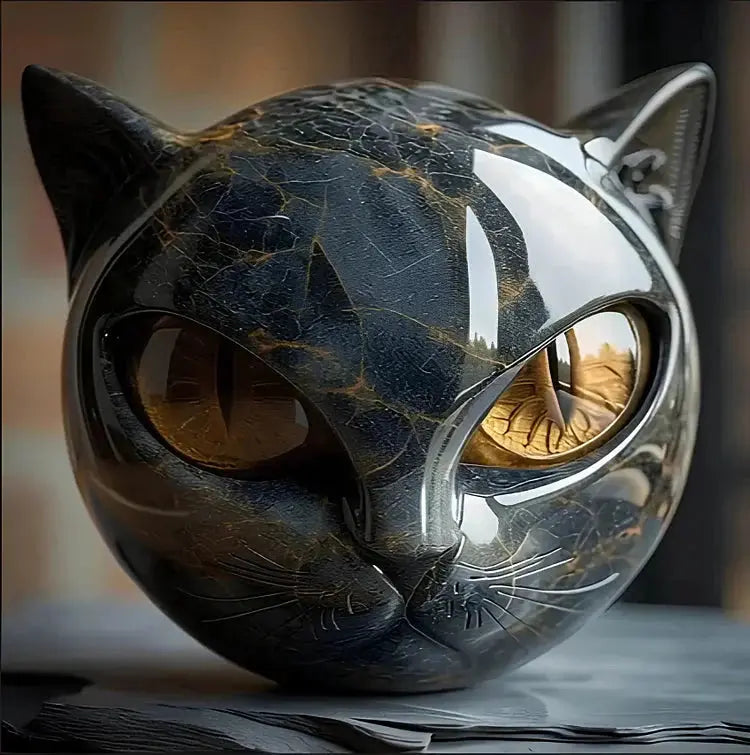 Luxury Black Cat Stone Sculpture – Elegant Home Décor & Gift-Ready Art Piece Mivoza Deutschland