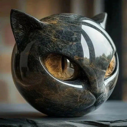 Luxury Black Cat Stone Sculpture – Elegant Home Décor & Gift-Ready Art Piece Mivoza Deutschland