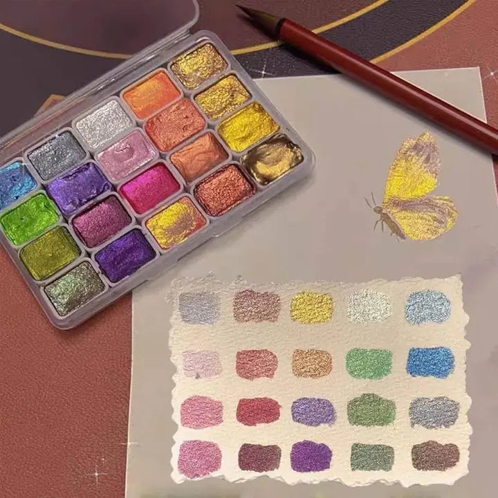 Schimmerndes Aquarellset — Verleiht kreativen Gemälden einen faszinierenden Glanz Mivoza Deutschland