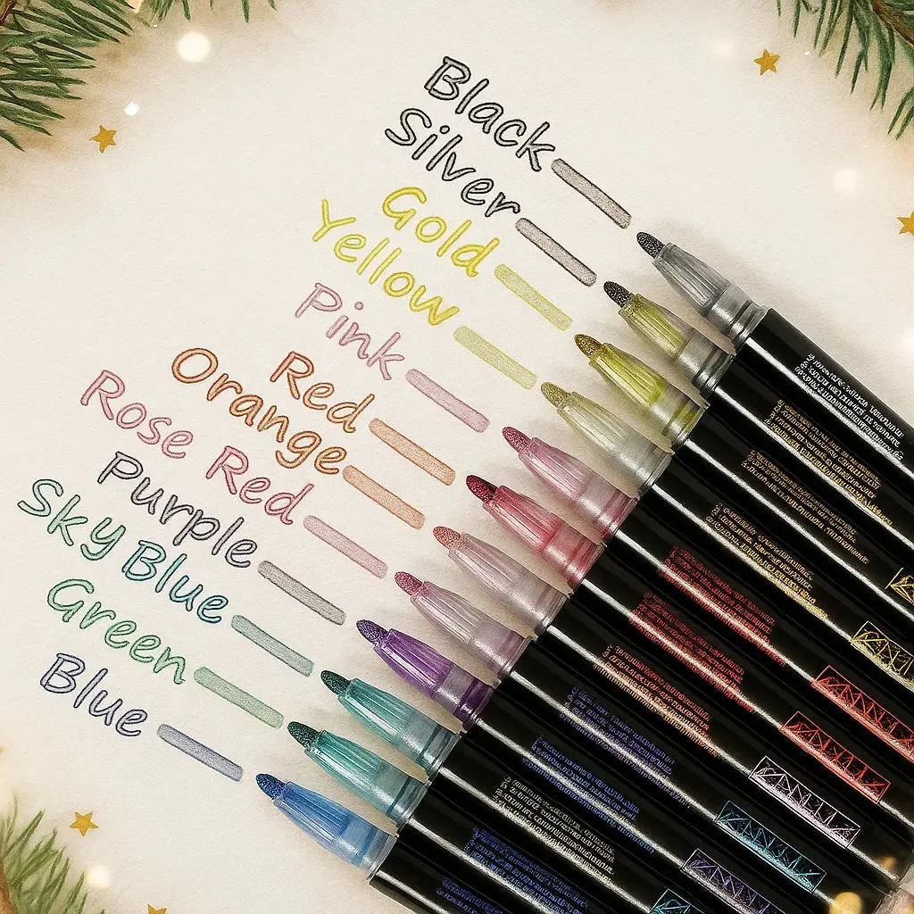Metallic-Marker Set – Festlicher Glanz für Karten, Geschenke & Deko