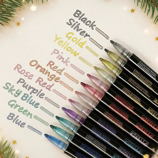 Metallic-Marker Set – Festlicher Glanz für Karten, Geschenke & Deko