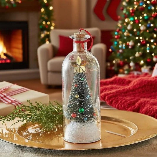 Mini Weihnachtsbaum | Handdekoriert im Glas mit Botschaft Zorenza
