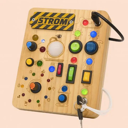 Montessori Holz Aktivitätsbrett – 24 Lernspiele für Kinder Zorenza