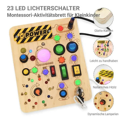 Montessori Holz Aktivitätsbrett – 24 Lernspiele für Kinder Zorenza