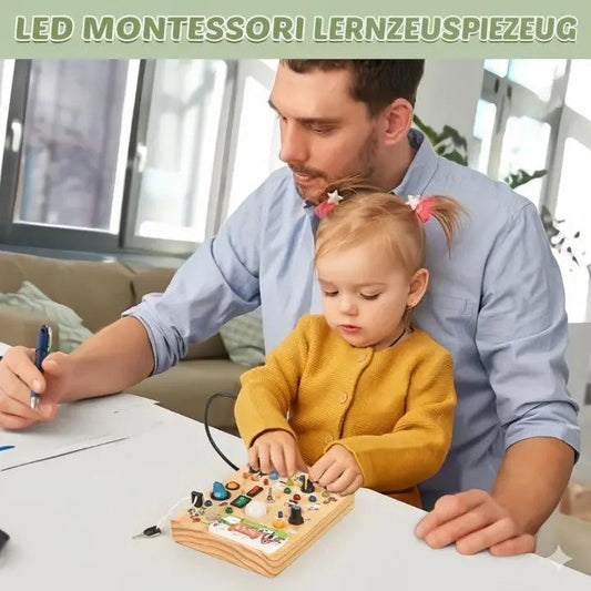 Montessori Holz Aktivitätsbrett – 24 Lernspiele für Kinder Zorenza