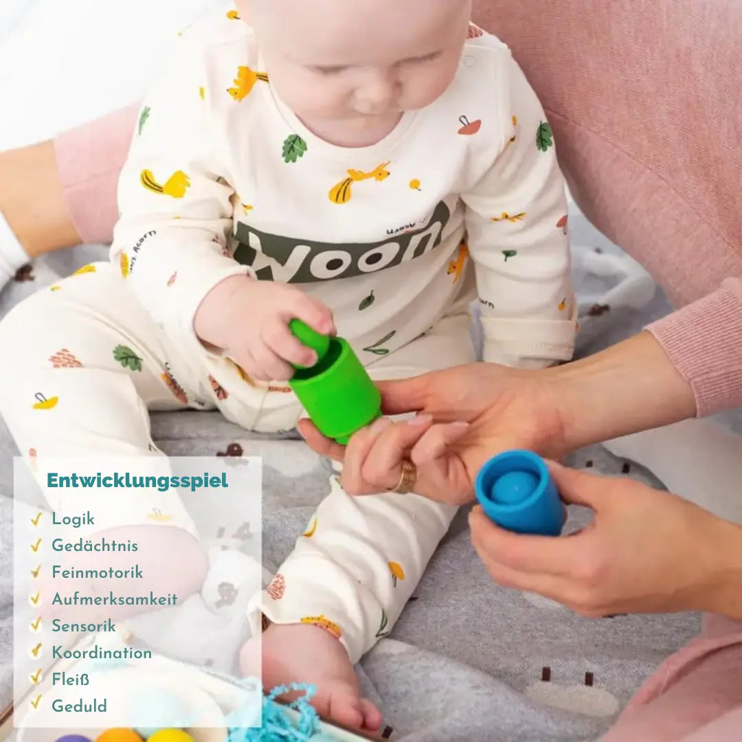 Montessori-Lernspielzeug mit Bechern und Bällen Zorenza