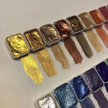 Perlenpulver-Pigment 60 Farben | Schimmernde Aquarellfarben Zorenza