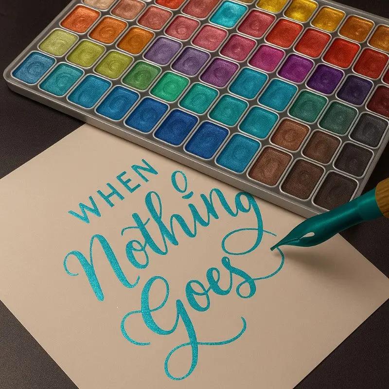 Perlenpulver-Pigment 60 Farben | Schimmernde Aquarellfarben Zorenza