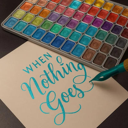 Perlenpulver-Pigment 60 Farben | Schimmernde Aquarellfarben Zorenza